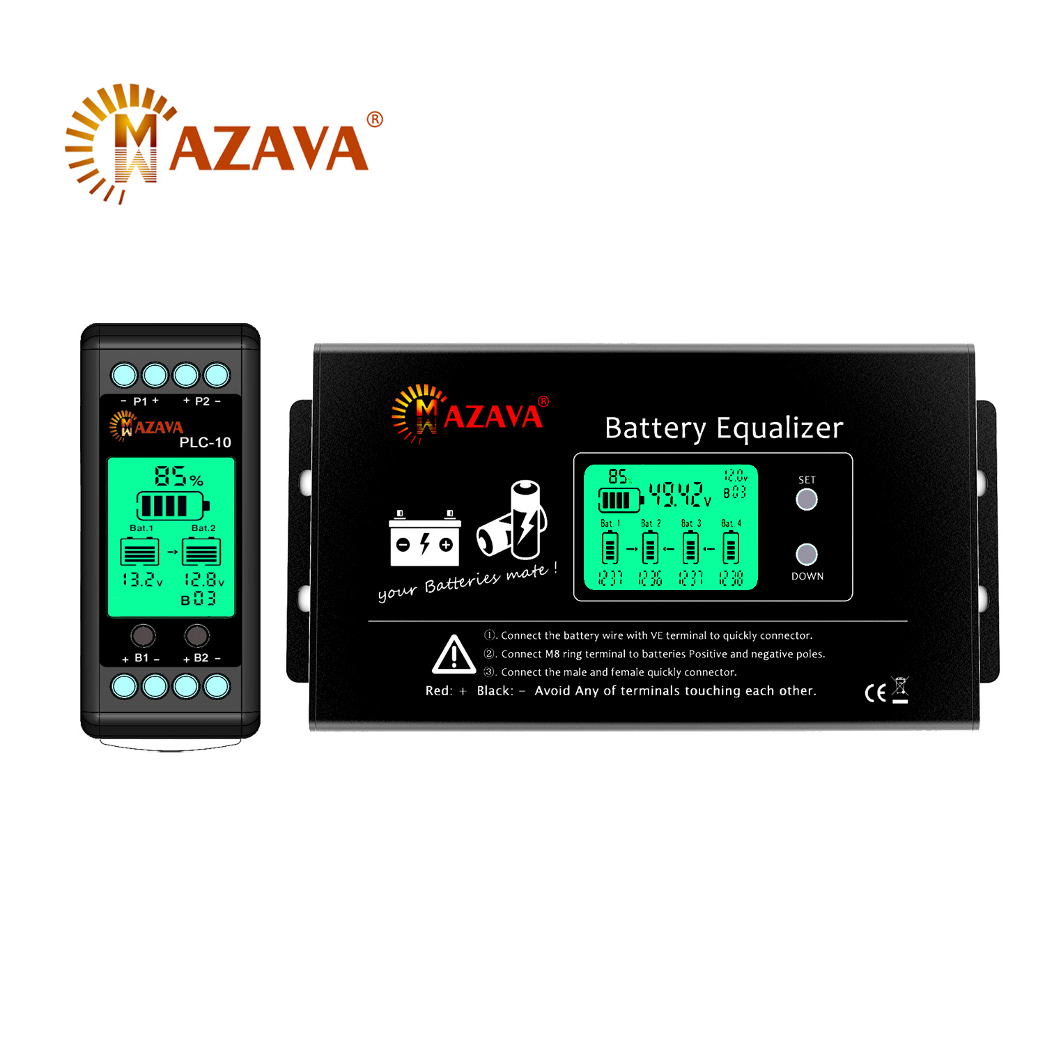 Battery Equalizer Balancer - MAZAVA PLC-10 HX02 Battery Balancer 2S