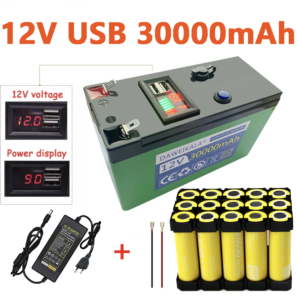 Renewable Energy Source - 12V lithium Battery 30Ah 18650 Rechargeable