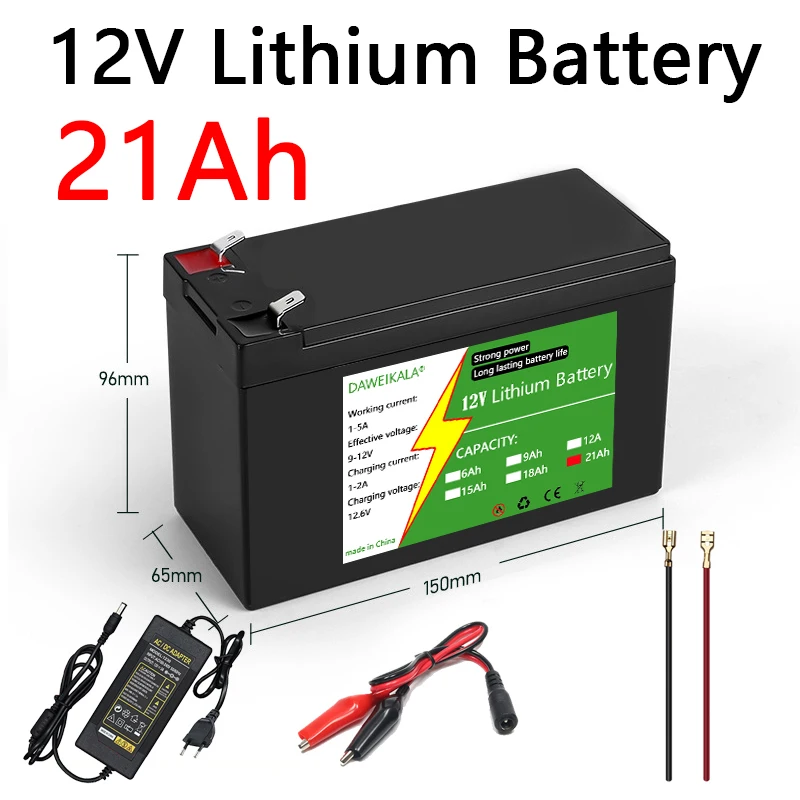 Renewable Energy Source - 12V 6Ah-21Ah 18650 Lithium Battery Pack