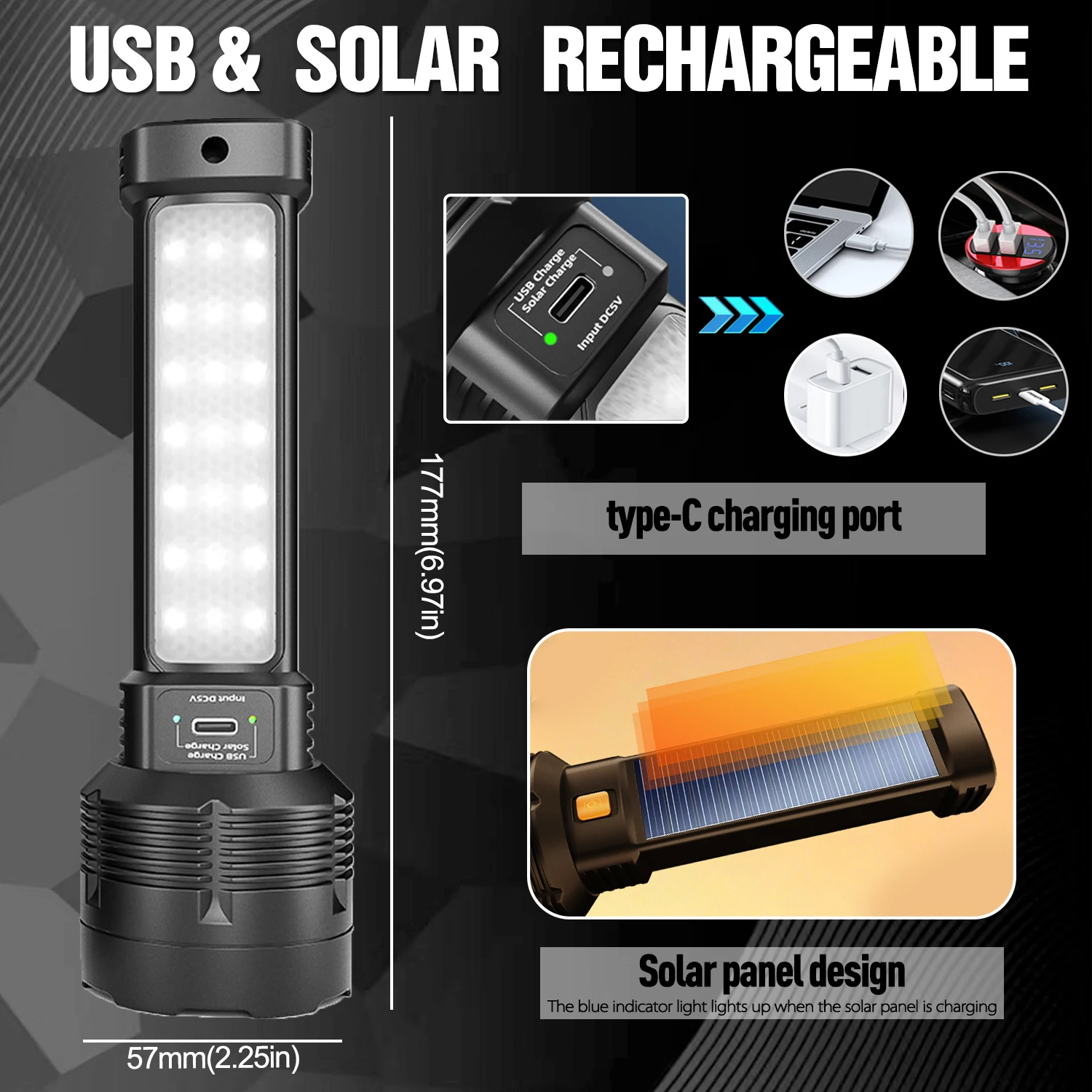 Solar-powered Flashlight Super - đánh giá và giá Renewable Energy Source