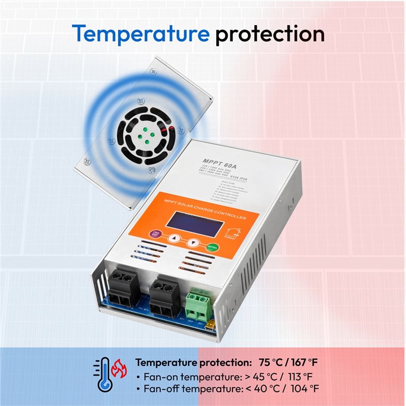 Upgraded 60A 12V 24V 48V MPPT  - đánh giá và giá Mppt Charge Controller