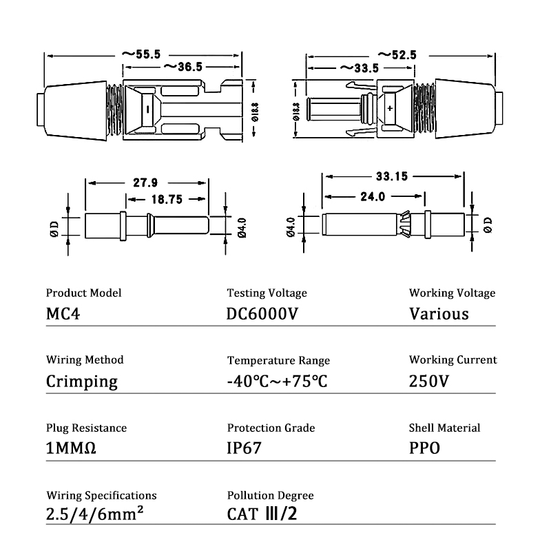 10/20/50/100/300/400PCS Photov - đánh giá và giá Solar Cable Mc4 Connector