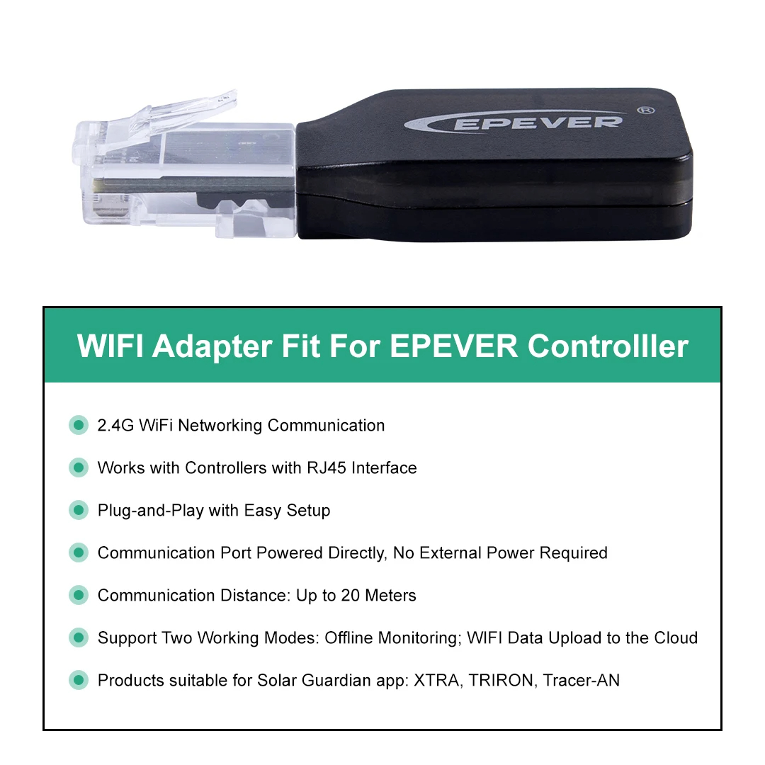 EPEVER WiFi 2.4G RJ45 D WIFI B - đánh giá và giá Mppt Charge Controller